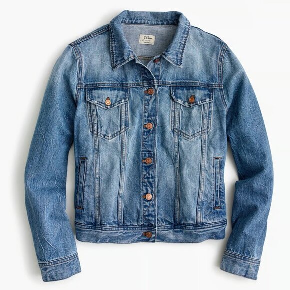 J Crew Copper Button Classic Denim Jacket - Picture 1 of 9